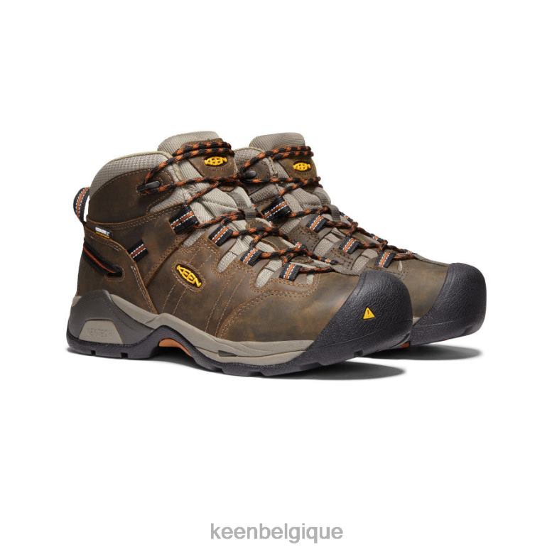 chaussure KEEN botte imperméable detroit xt (bout souple) noir olive/cuir marron Hommes PD0JD178