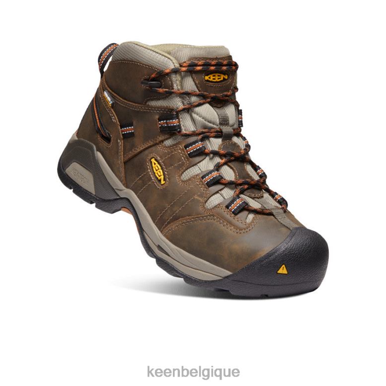 chaussure KEEN botte imperméable detroit xt (bout souple) noir olive/cuir marron Hommes PD0JD178