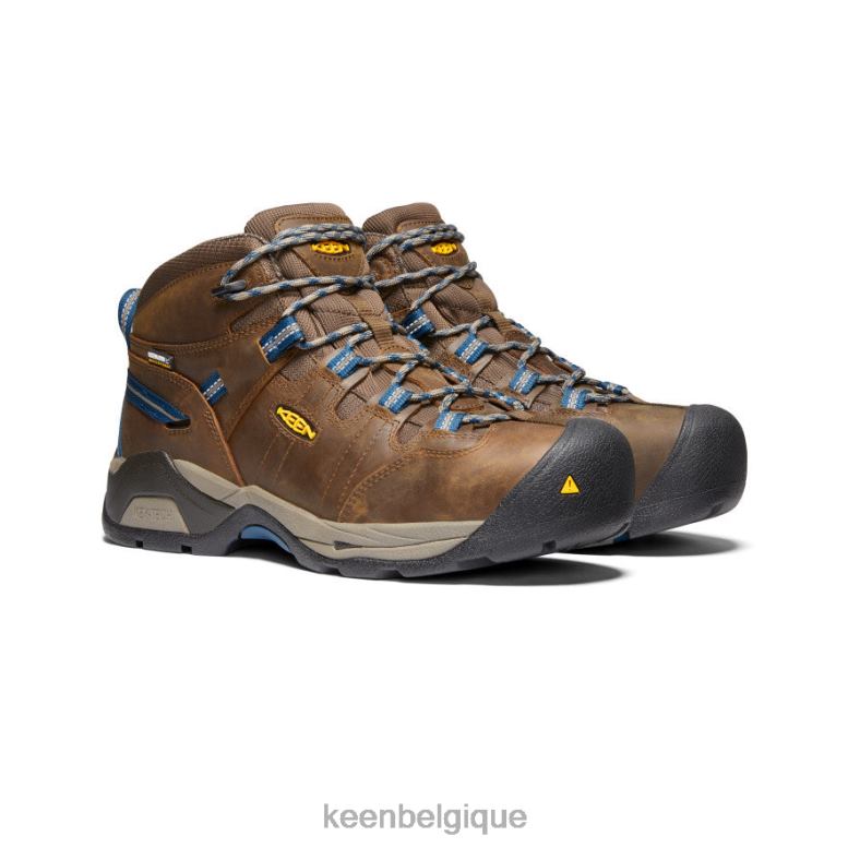 chaussure KEEN botte imperméable detroit xt (embout en acier) marron cascade/bleu orion Hommes PD0JD244