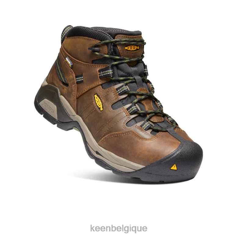 chaussure KEEN botte imperméable detroit xt (embout en acier) marron cascade/vert bronze Hommes PD0JD245