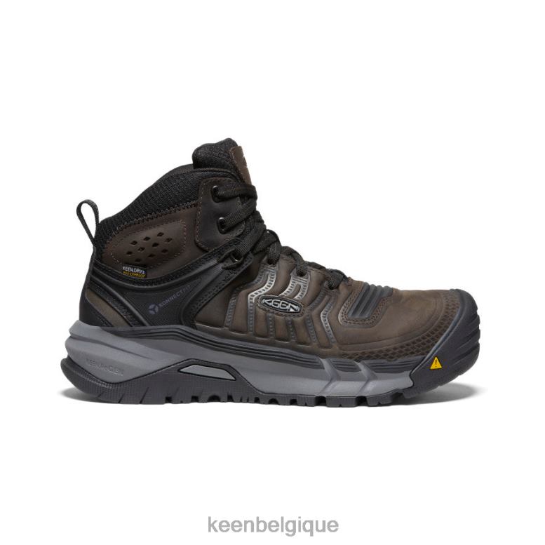 chaussure KEEN kansas city+ kbf imperméable mi-haut (bout souple) grain de café/noir Hommes PD0JD2