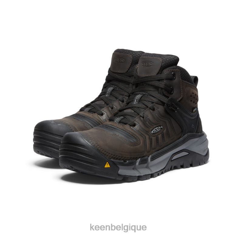 chaussure KEEN kansas city+ kbf imperméable mi-haut (bout souple) grain de café/noir Hommes PD0JD2
