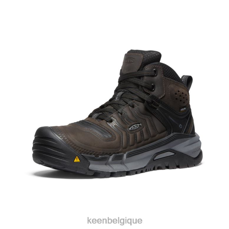 chaussure KEEN kansas city+ kbf imperméable mi-haut (bout souple) grain de café/noir Hommes PD0JD2