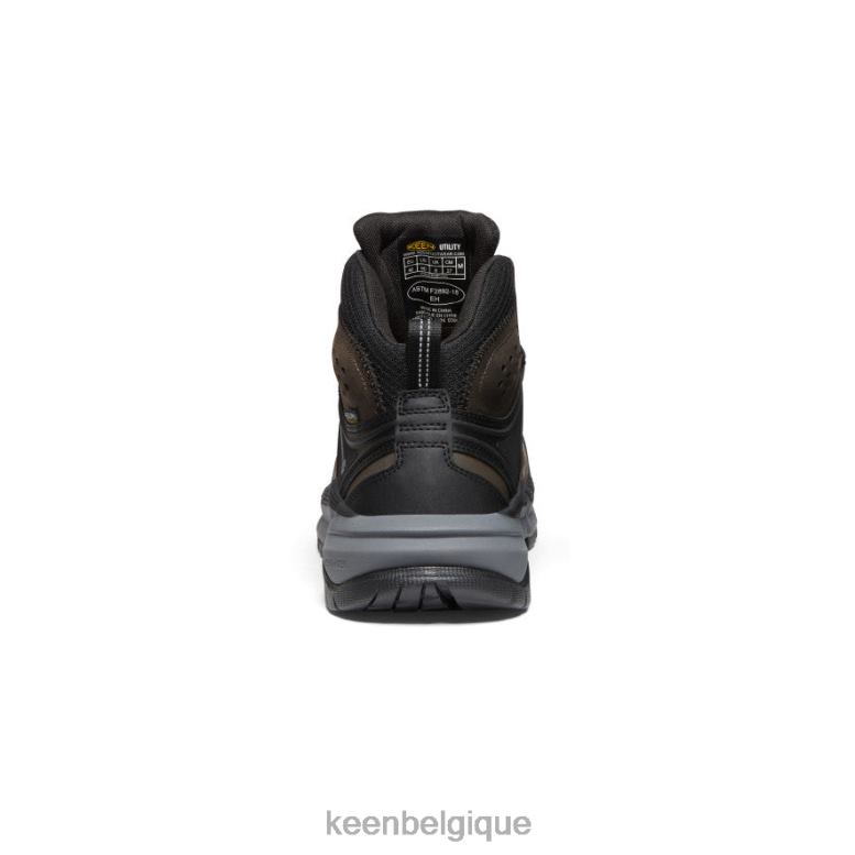 chaussure KEEN kansas city+ kbf imperméable mi-haut (bout souple) grain de café/noir Hommes PD0JD2