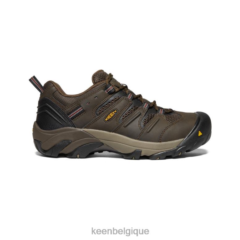 chaussure KEEN Lansing bas (embout en acier) brun cascade/brique cuite Hommes PD0JD302