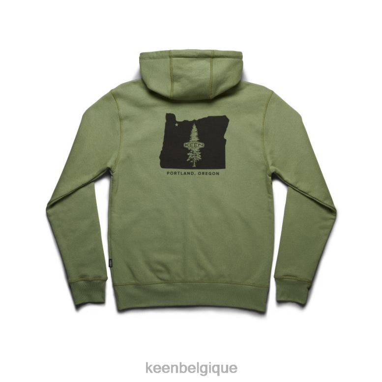 vêtements KEEN sweat à capuche olivine Hommes PD0JD340